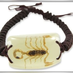 REALBUG Gold Scorpion Bracelet, Glow in The Dark, 6.5 to 10 inches adjustable